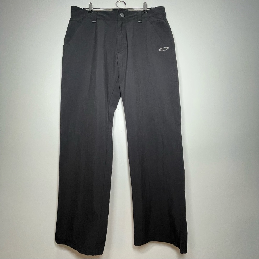 OAKLEY Men's Big Logo Black Nylon Pants Stretch Size 34 x 30